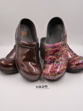 Dansko Women’s Clogs Lot of 2 – Brown & Colorful Print - Size 41